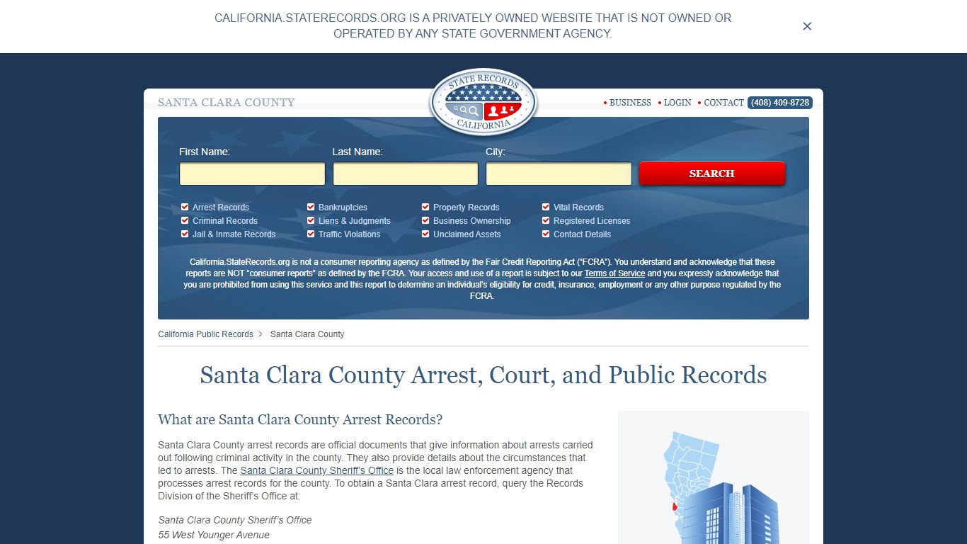 Santa Clara County Arrest, Court, and Public Records