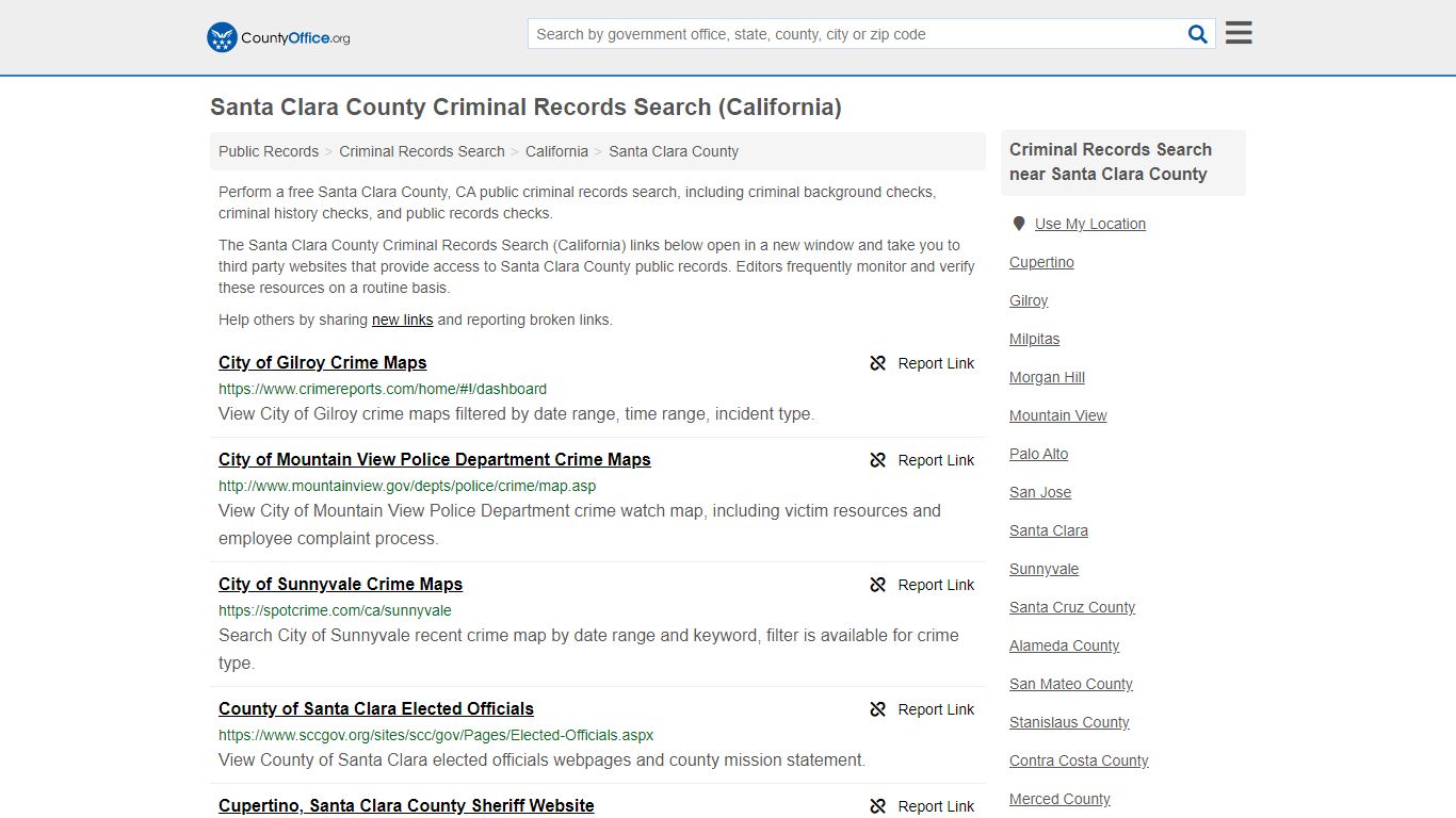 Criminal Records Search - Santa Clara County, CA (Arrests ...